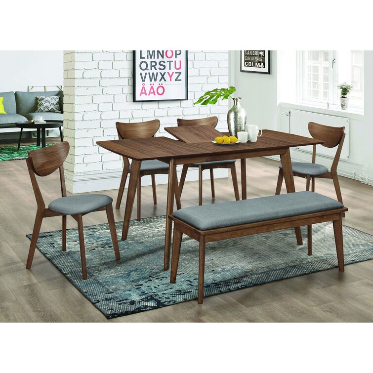 Modern extendable dining table set hot sale